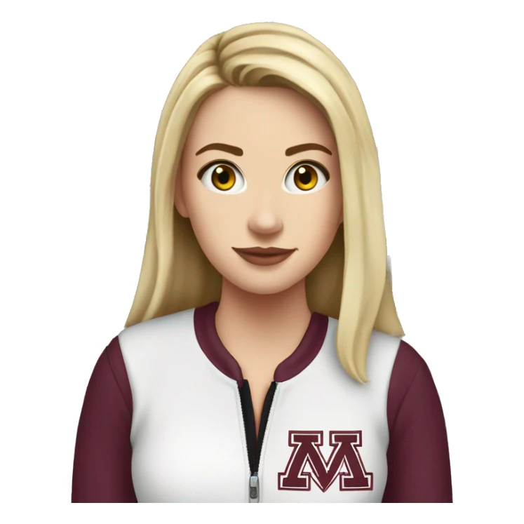 White girl wearing A&M merch in front of home sticker