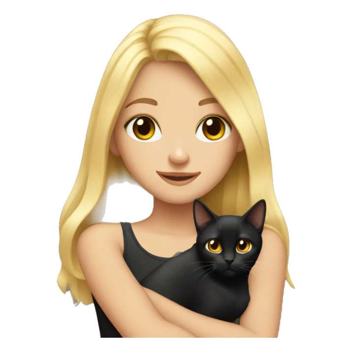blond girl and black cat bond sticker