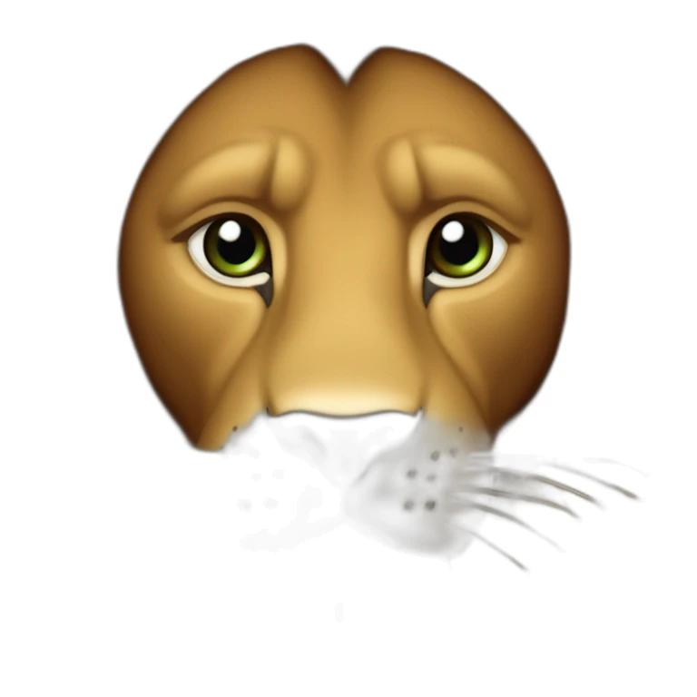 Lion fourrure marron crinière marron foncée yeux verts sticker