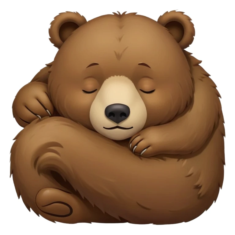 Bear with eyes closed, sleeping on back with legs sticking up sticker