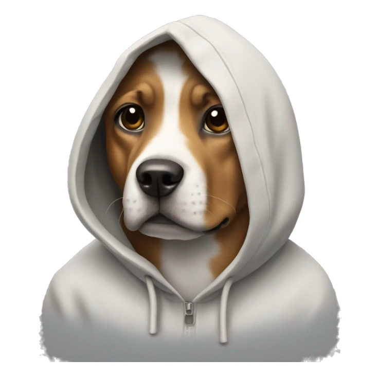 dog wearing a hoddie sticker