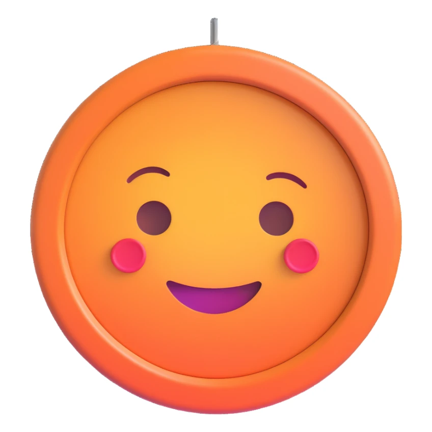Accessories emoji depicting a button, zipper, or spool of thread with subtle gradients and a friendly expression sticker