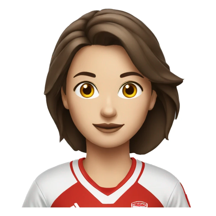 BRUNETTE woman SOCCER RED sticker