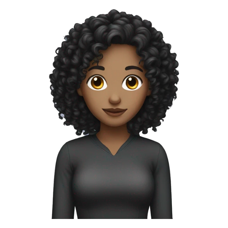 Black curly hair ,white girl sticker