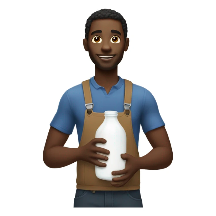 Black man holding a jug of milk sticker