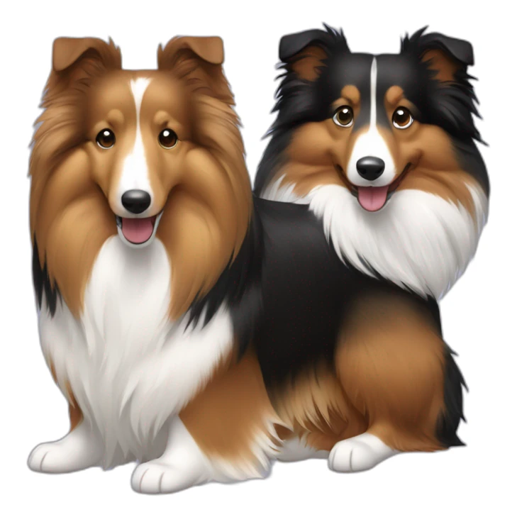 sable sheltie and bi-black sheltie are friends sticker