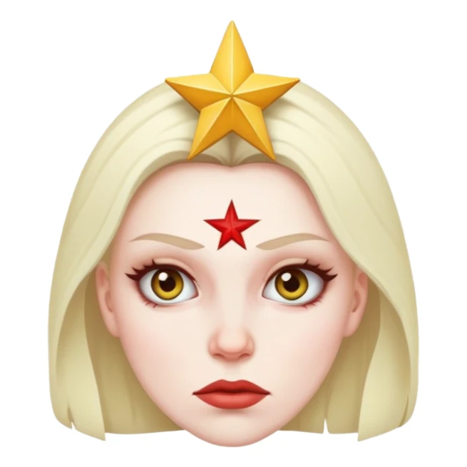 mean woman with star sticker