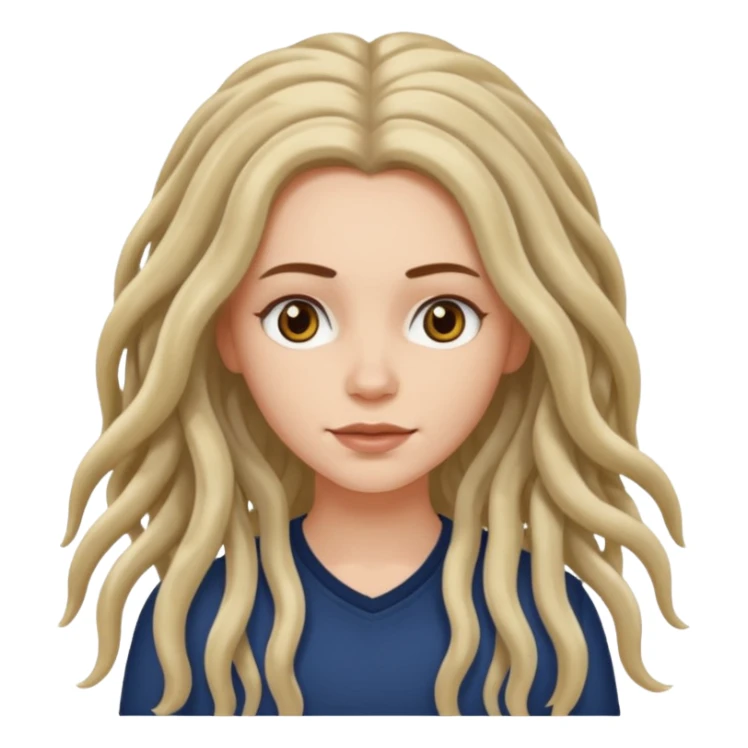 white girl, long wavy hair,  just some dreadlocks  sticker