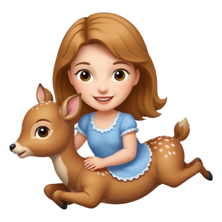 Katie riding a baby deer sticker