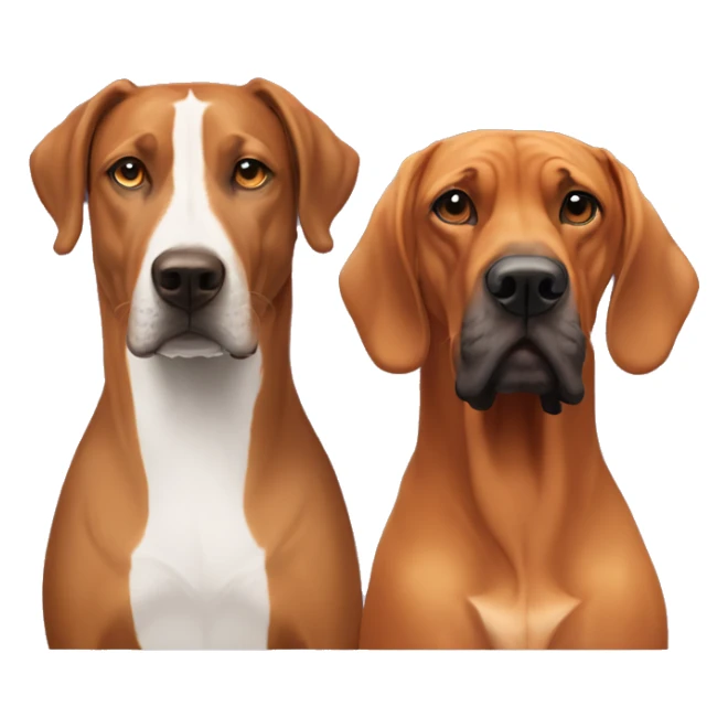 white male with long rainbow colored hair alongside a brown rhodesian ridgeback sticker