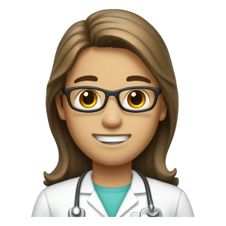 Dentist with long brown hair sticker