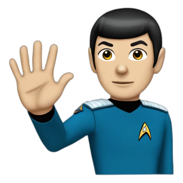 Spock with the Vulcan salute with Starfleet blue uniform (Star Trek) sticker