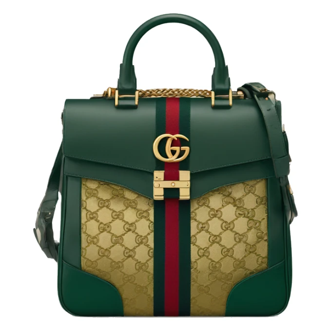 Hunter green and gold Gucci bag  sticker