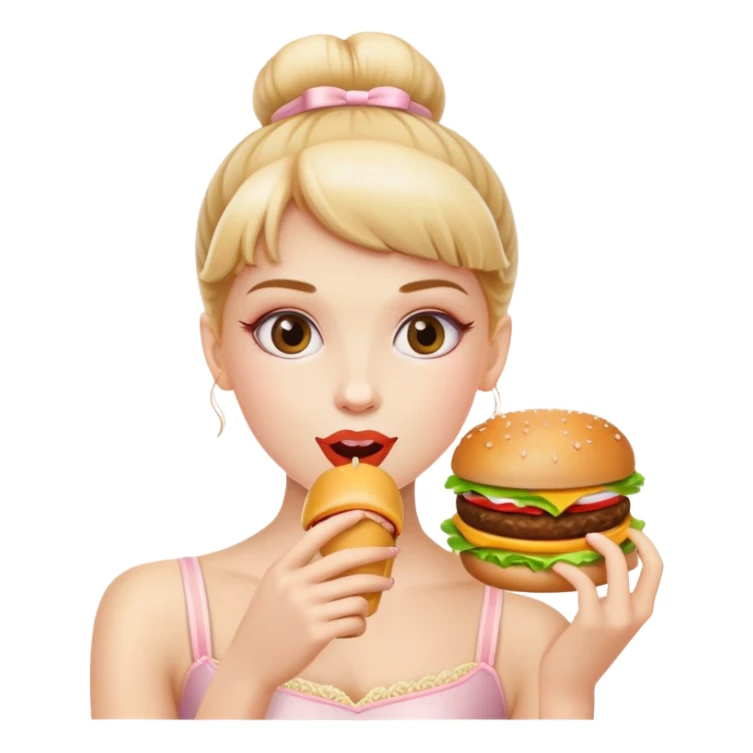 bailarina comiendo hamburguesa  sticker