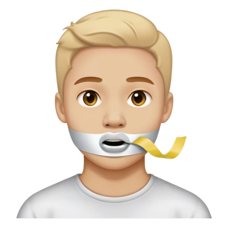 pessoa com fita adesiva na boca sticker