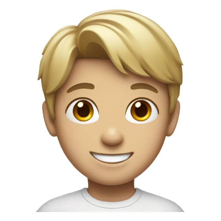 smiling boy in white shirt sticker