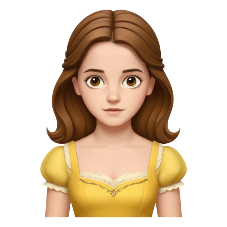 emma watson long hair as belle Cinematic Realistic sticker