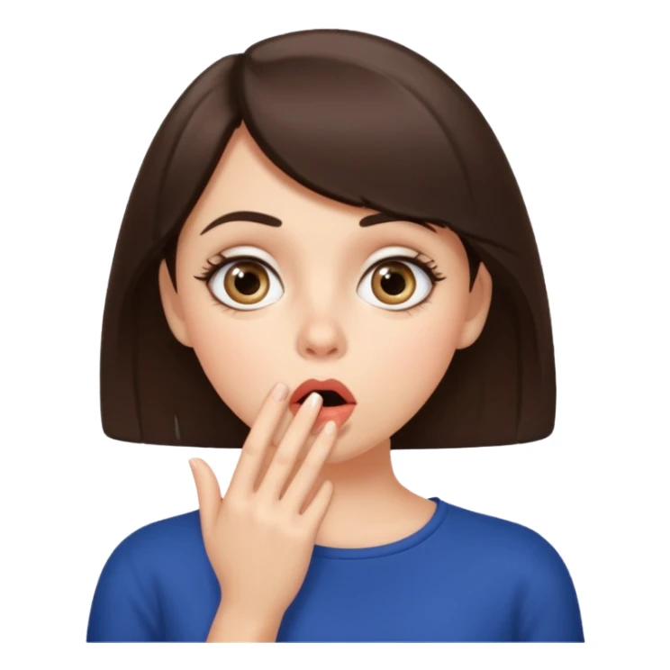 shhh wow brunette girl sticker