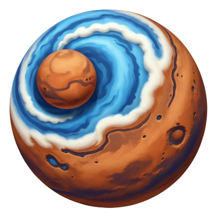 planet mars bu in blue color sticker