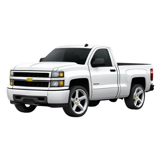 Single cab white Silverado street truck  sticker