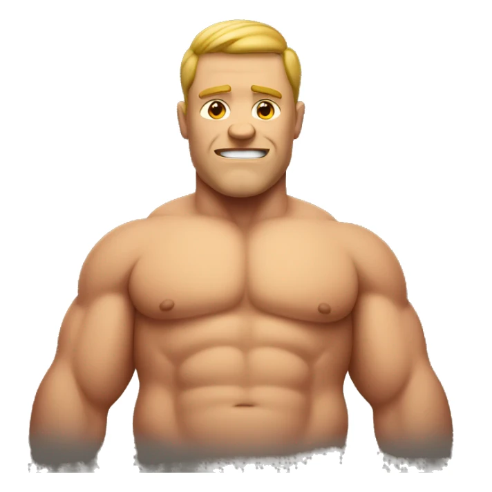 Muscular but fat man sticker