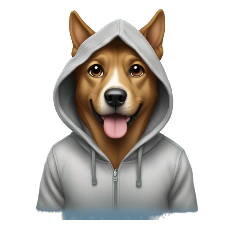 Dog wearing hoodie sticker