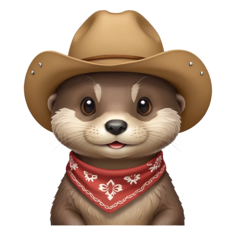cute otter wearing cowboy hat and bandana sticker