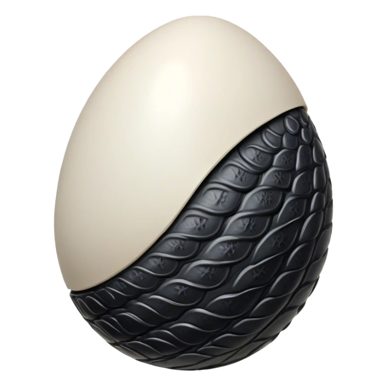 xenomorph egg with pale black intricate scale patterns color whhite black which is unfolding sticker
