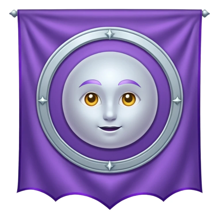 Moon Banner — silver cloth + violet trim,Royal Banner. sticker