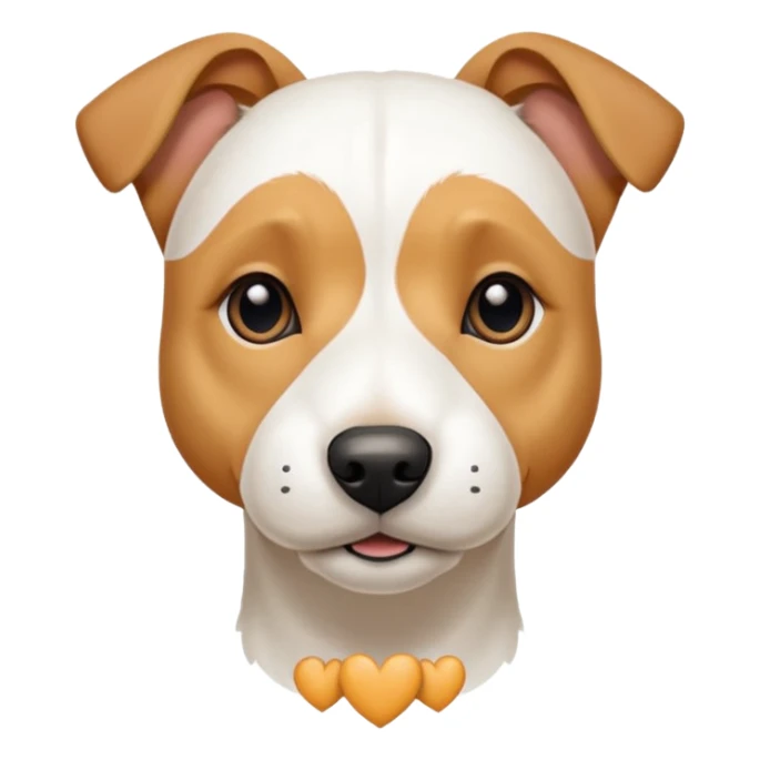 a full body facing front on of a buff white parson russell terrier looking dog the size of a kelpie with light brown long ears resting on its face and a light brown patch above one eye and a large snout. the rest of the dog is completely white.  sticker
