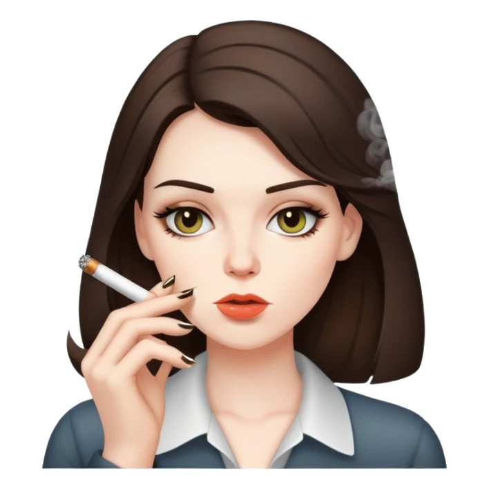 brunette smoking  sticker