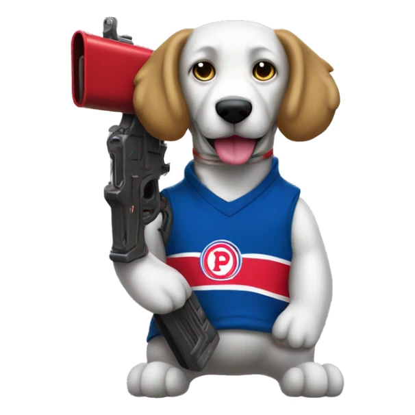 Franklin Sixers Dog Mascot with T-Shirt gun sticker