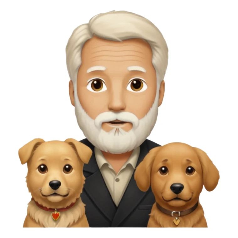 old golden retriever and a german shepherd lab mix beside older man  sticker