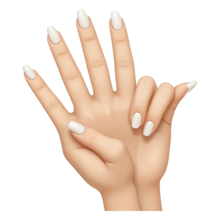 hand gesture with two fingers up, white nails, normal emoji style, slight variation in finger position sticker