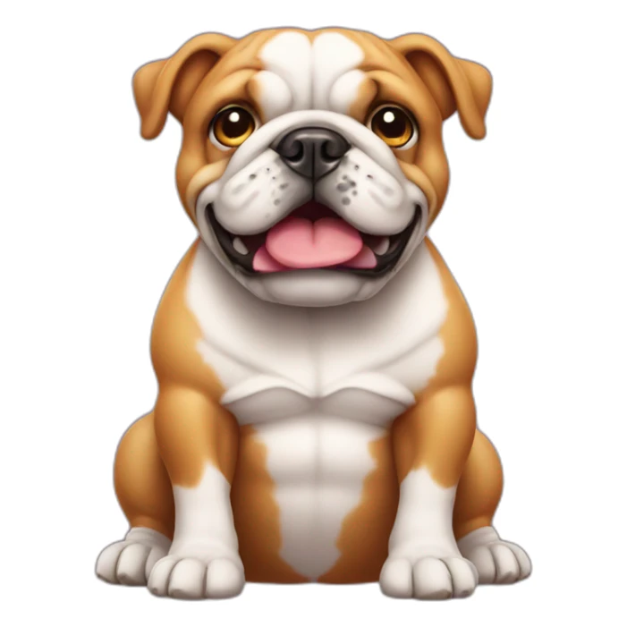 A cute bulldog with a burger body sticker