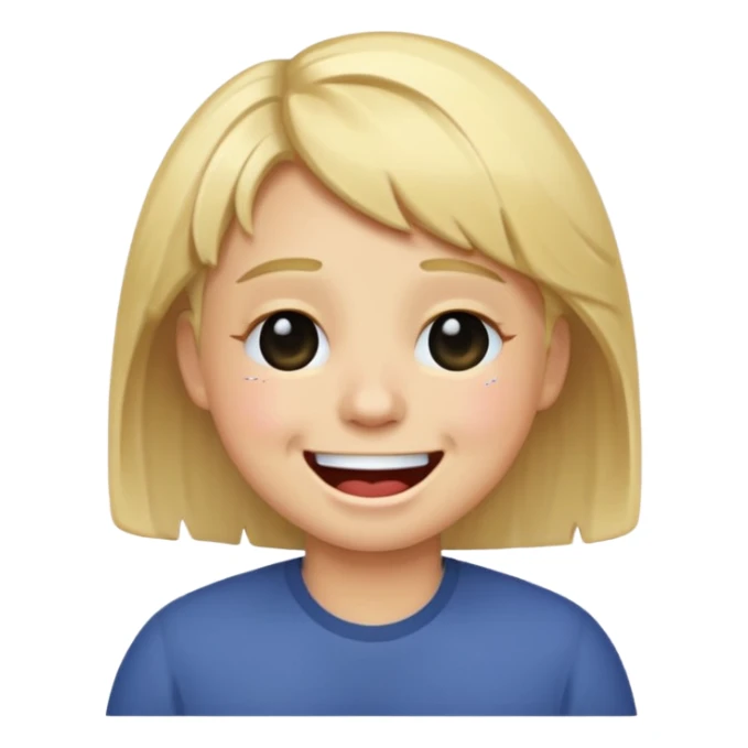 Facebook style laughing emoji getting a haircut sticker