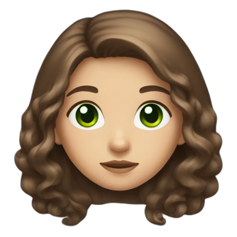 cute witch long brown hair and green eyes sticker
