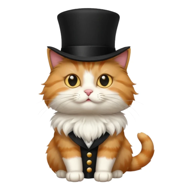 a cat wearing a black tophat sticker