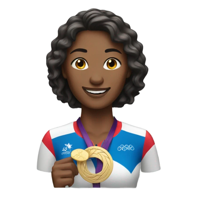 Woman winning Olympic gold sticker