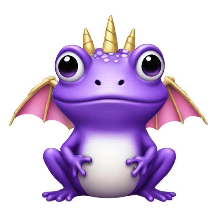 Purple frog with unicorn horn and dragon wings sticker