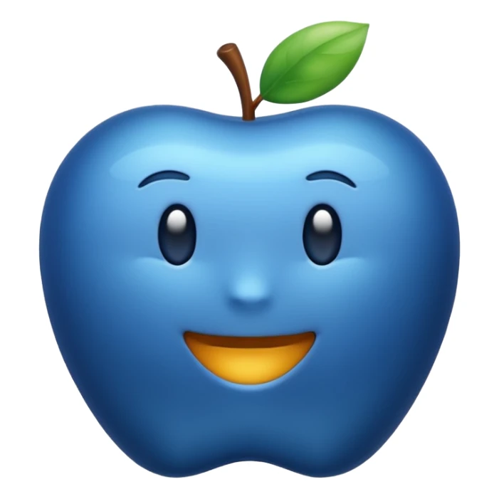 navy blue color present, apple emoji style sticker