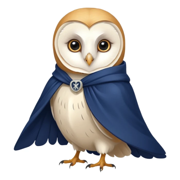 white barn owl in navy blue cloak sticker