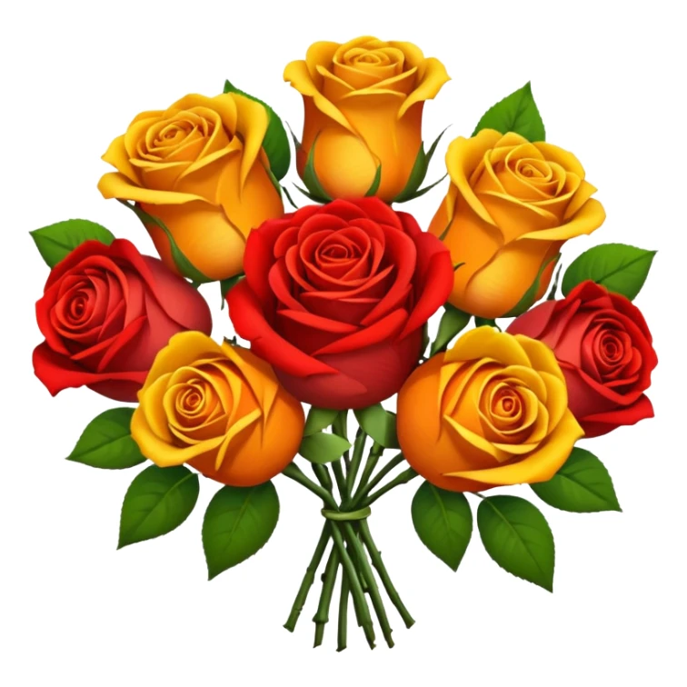 boquete of red orange and yellow roses sticker
