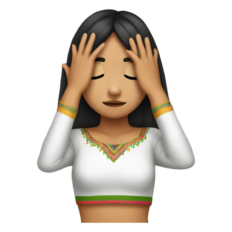 Hands covering eyes mexican girl sticker