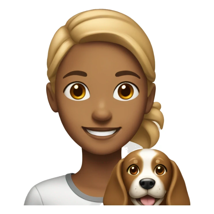 smiling girl with light brown dog sticker
