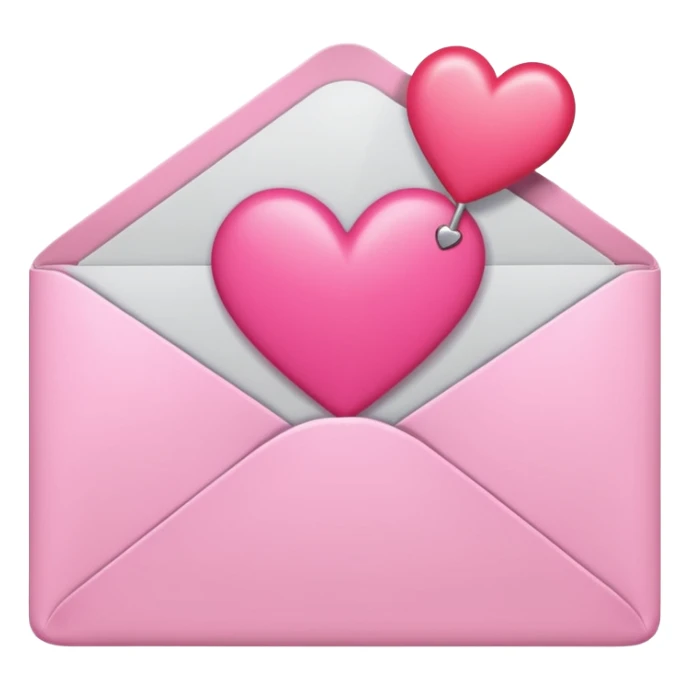 envelope with a heart sticking out of it in y2k style sticker