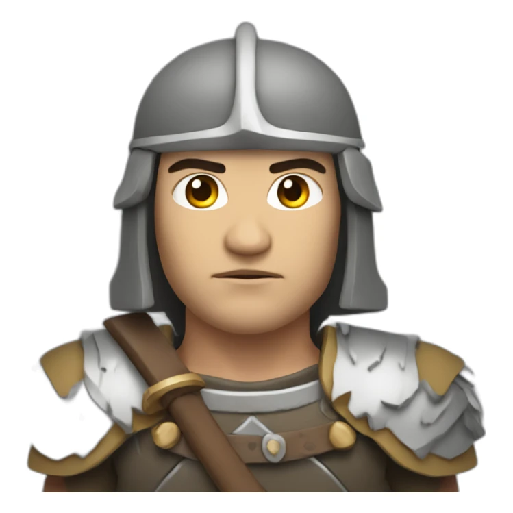 barbarian soldier with white skin facing forward sticker