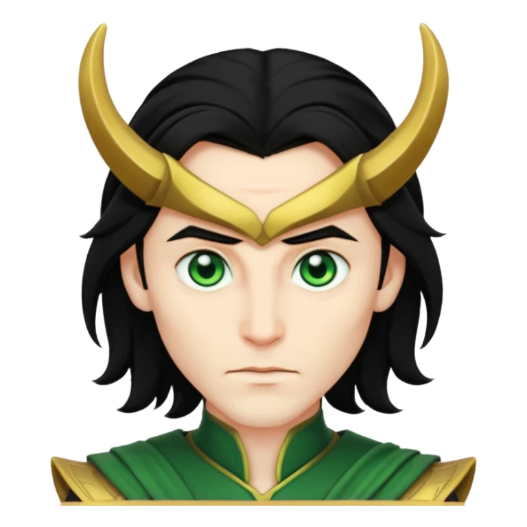 Loki Marvel black hair sticker