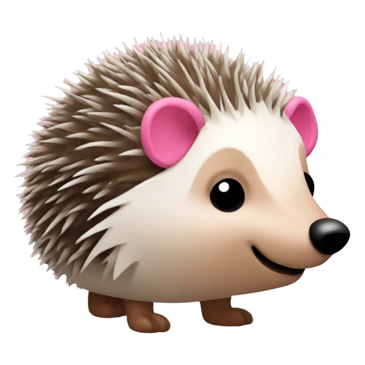 a hedgehog with pink nose and needles sticker
