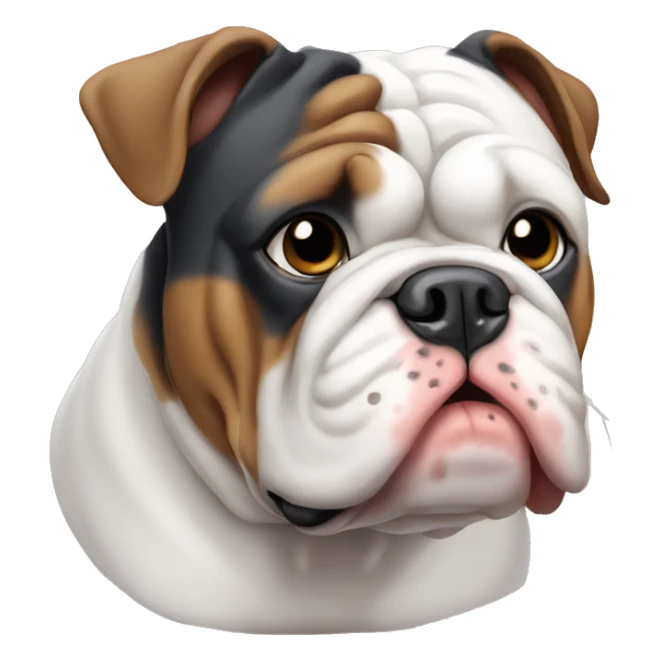 Tri color English bulldog sticker